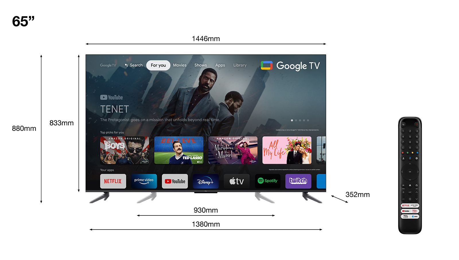 TCL 4K QLED Android Smart XXL TV 65C649 (2023) 65″ - Afbeelding 3