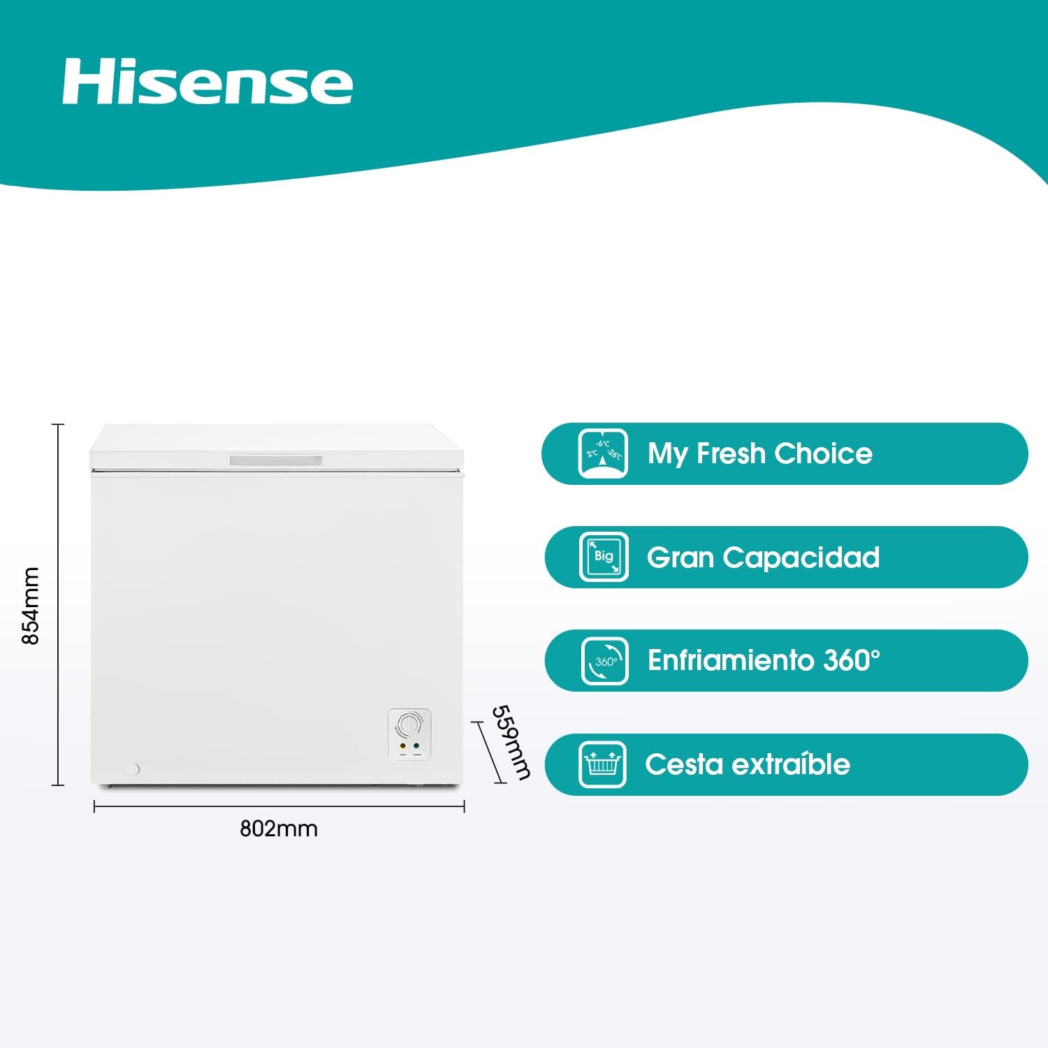 Hisense FT258D4AWF Vrieskist 198L - Afbeelding 5