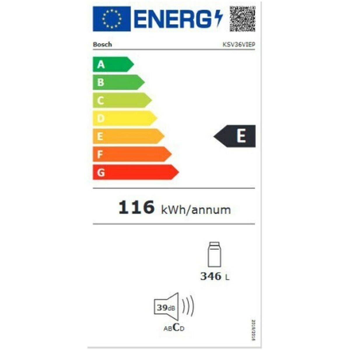 Koelkast BOSCH KSV36VIEP Roestvrij staal (186 x 60 cm) - Afbeelding 2