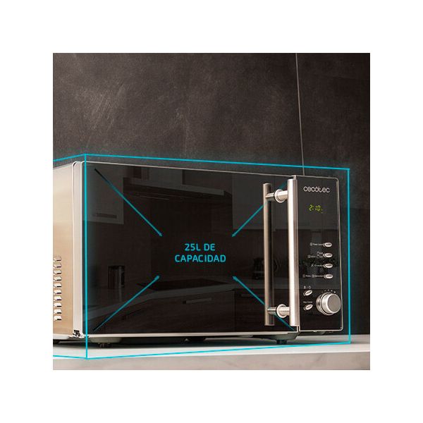 Magnetron met Grill Cecotec Convection 2500 900 W 25 L Zilverkleurig 23 L - Afbeelding 4