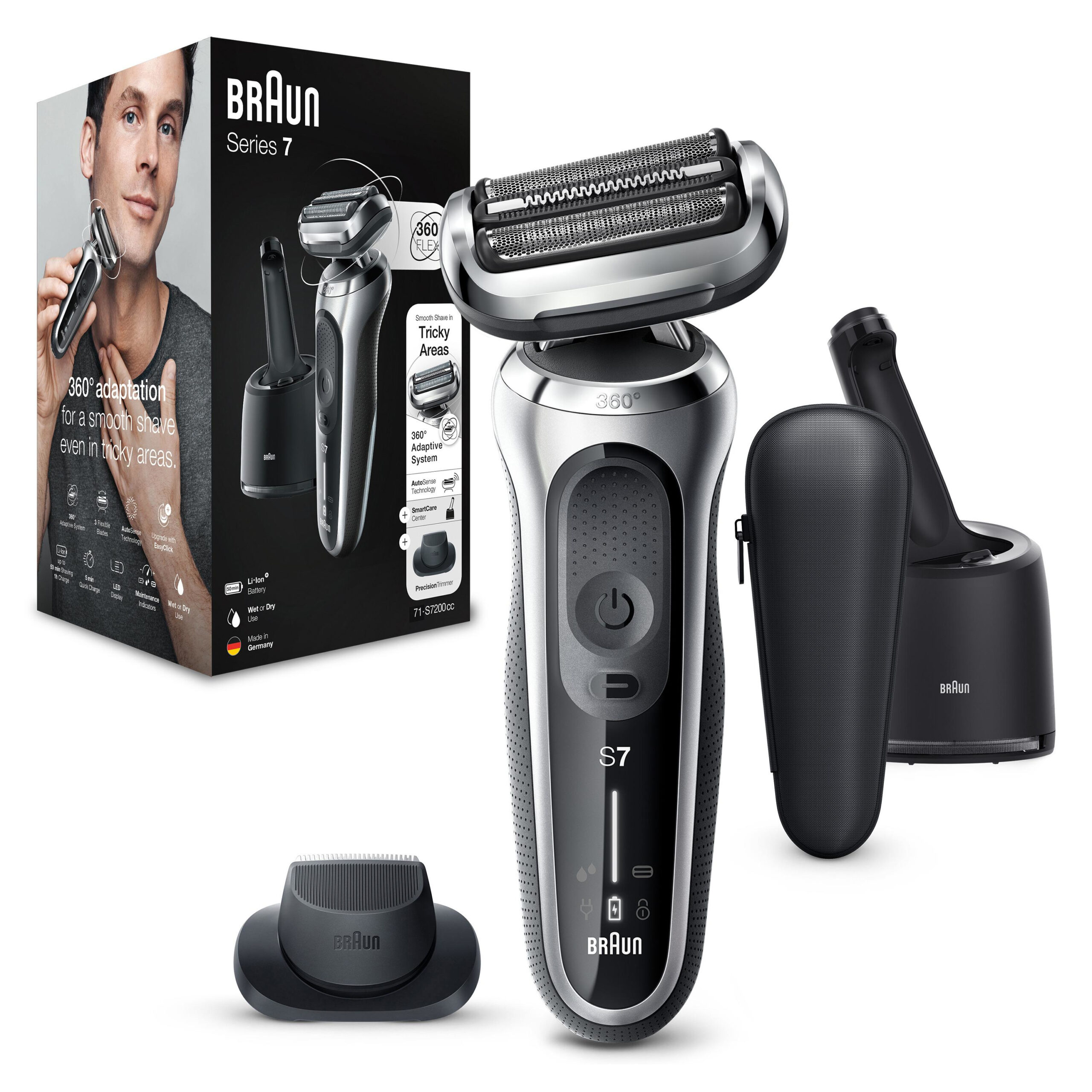 Braun Series 7 71-S7200cc Scheerapparaat met scheerblad Trimmer Zwart, Zilver - Afbeelding 8