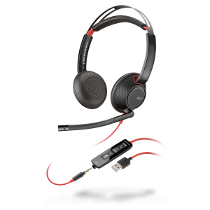 POLY Blackwire C5220 Headset Bedraad Hoofdband Kantoor/callcenter USB Type-A Zwart, Rood