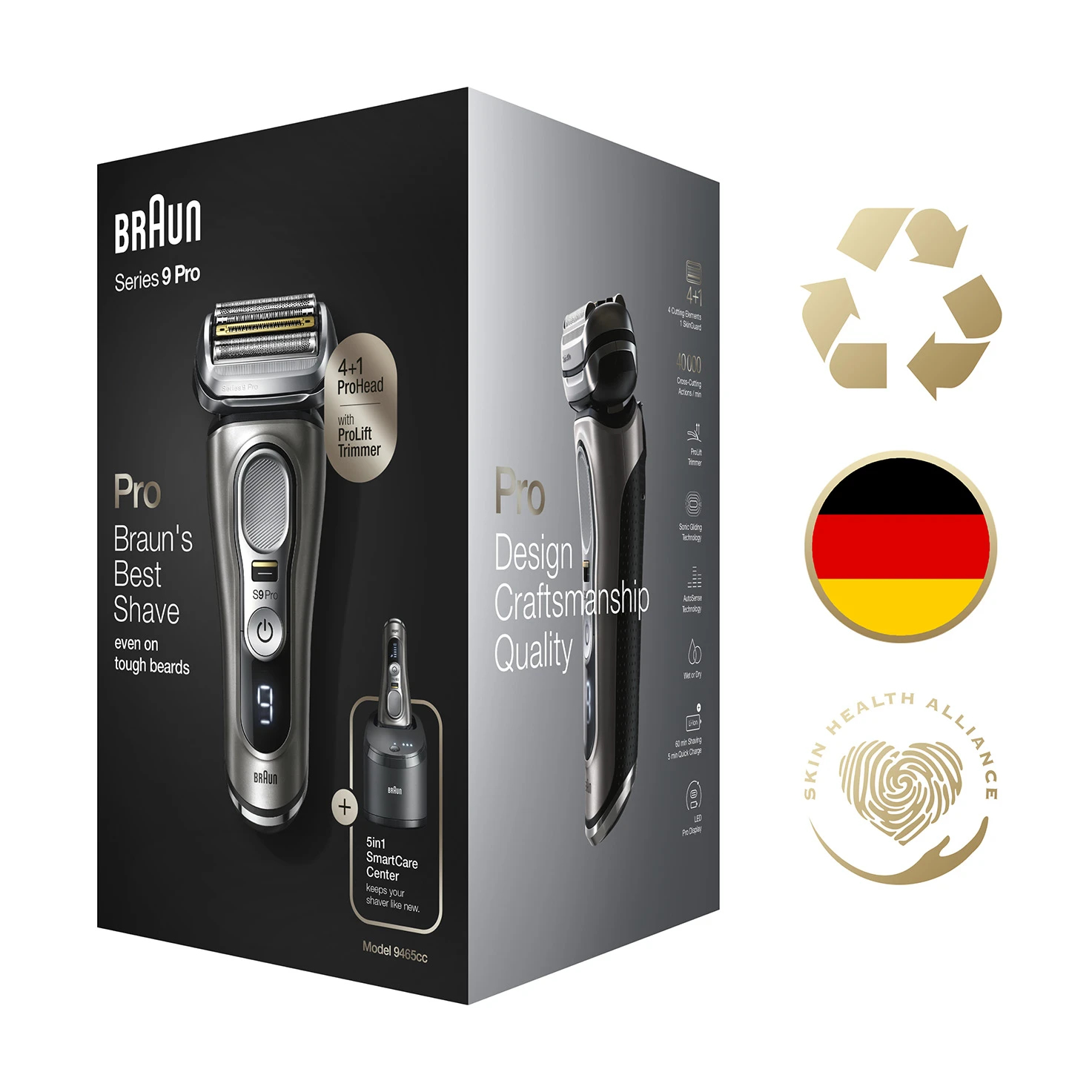 Braun Series 9 Pro 9485cc Scheerapparaat met scheerblad Trimmer Zwart, Zilver - Afbeelding 5