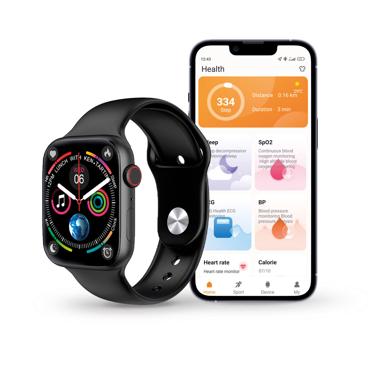 Smartwatch KSIX Urban 4 Zwart - Afbeelding 3