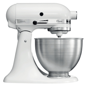 KitchenAid 5K45SSEWH Staande mixer 275 W Metallic, Wit