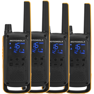 Motorola Talkabout T82 Extreme Quad Pack twee-weg radio 16 kanalen Zwart, Oranje