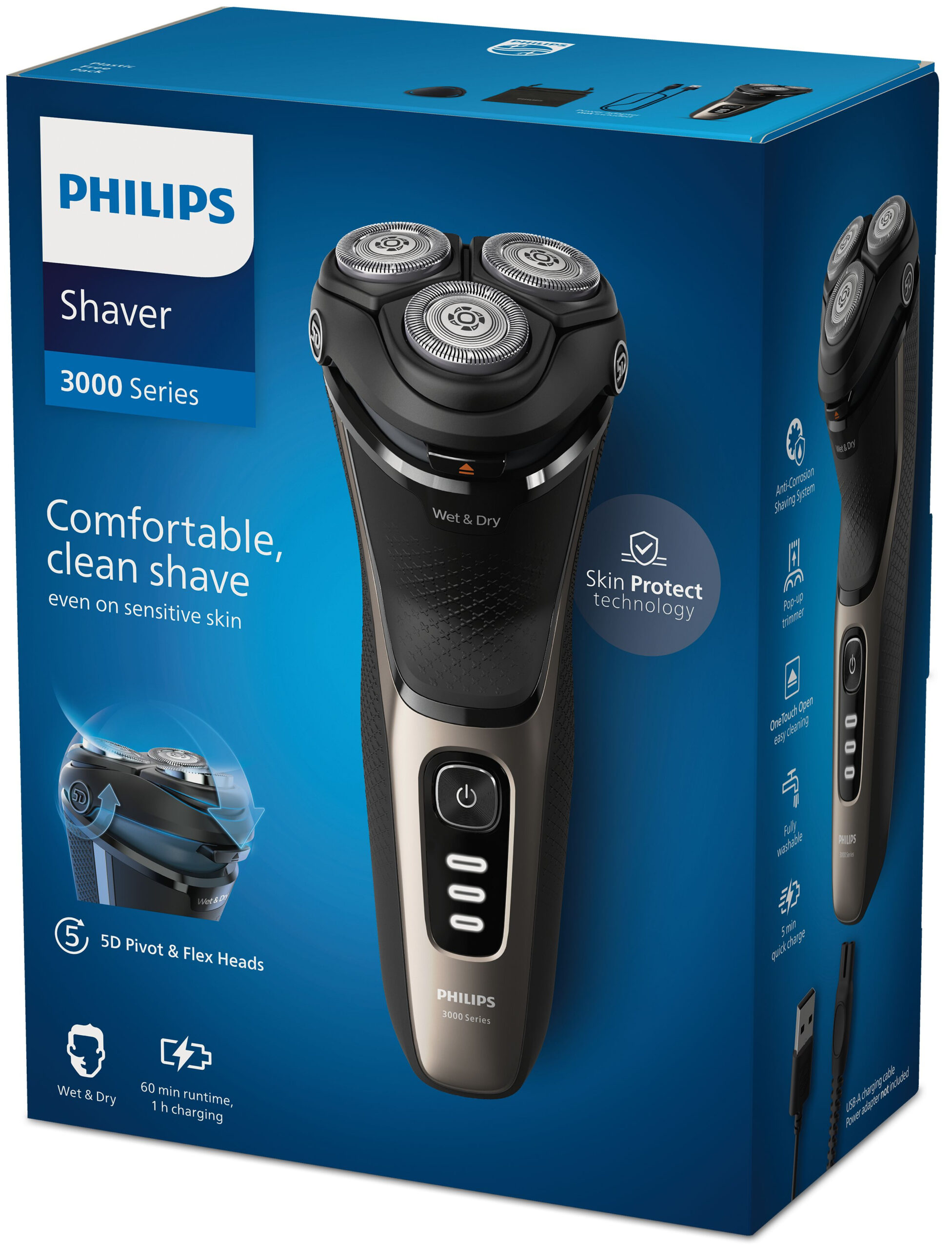 Philips Shaver 3000 Series S3242/12 Elektrisch scheerapparaat voor nat en droog scheren - Afbeelding 2
