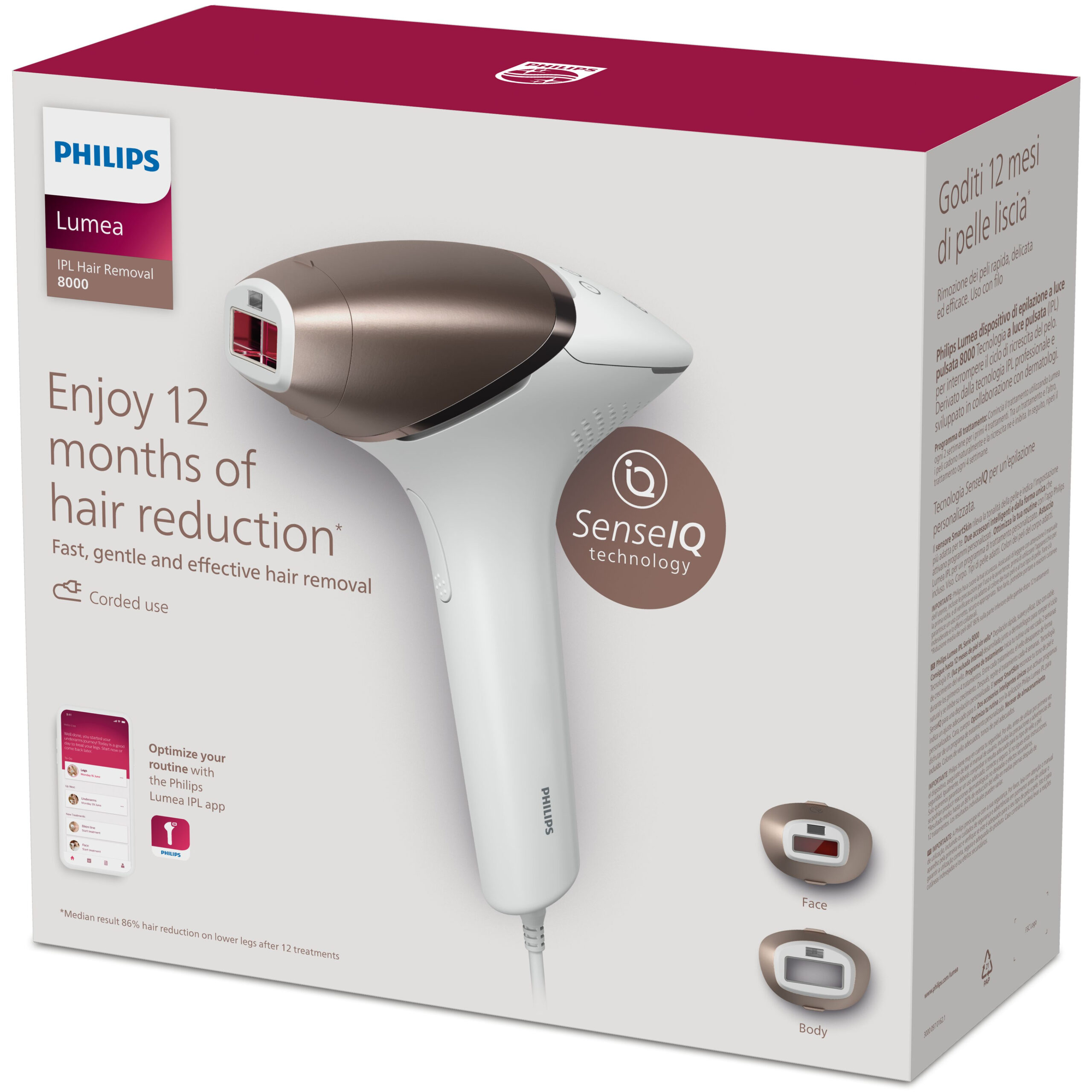 Philips Lumea Prestige Lumea IPL 8000 Series BRI945/00 IPL-ontharingsapparaat met SenseIQ - Afbeelding 2