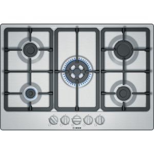 Bosch Serie 4 PGQ7B5B90 kookplaat Roestvrijstaal Ingebouwd 75 cm Gaskookplaat 5 zone(s)