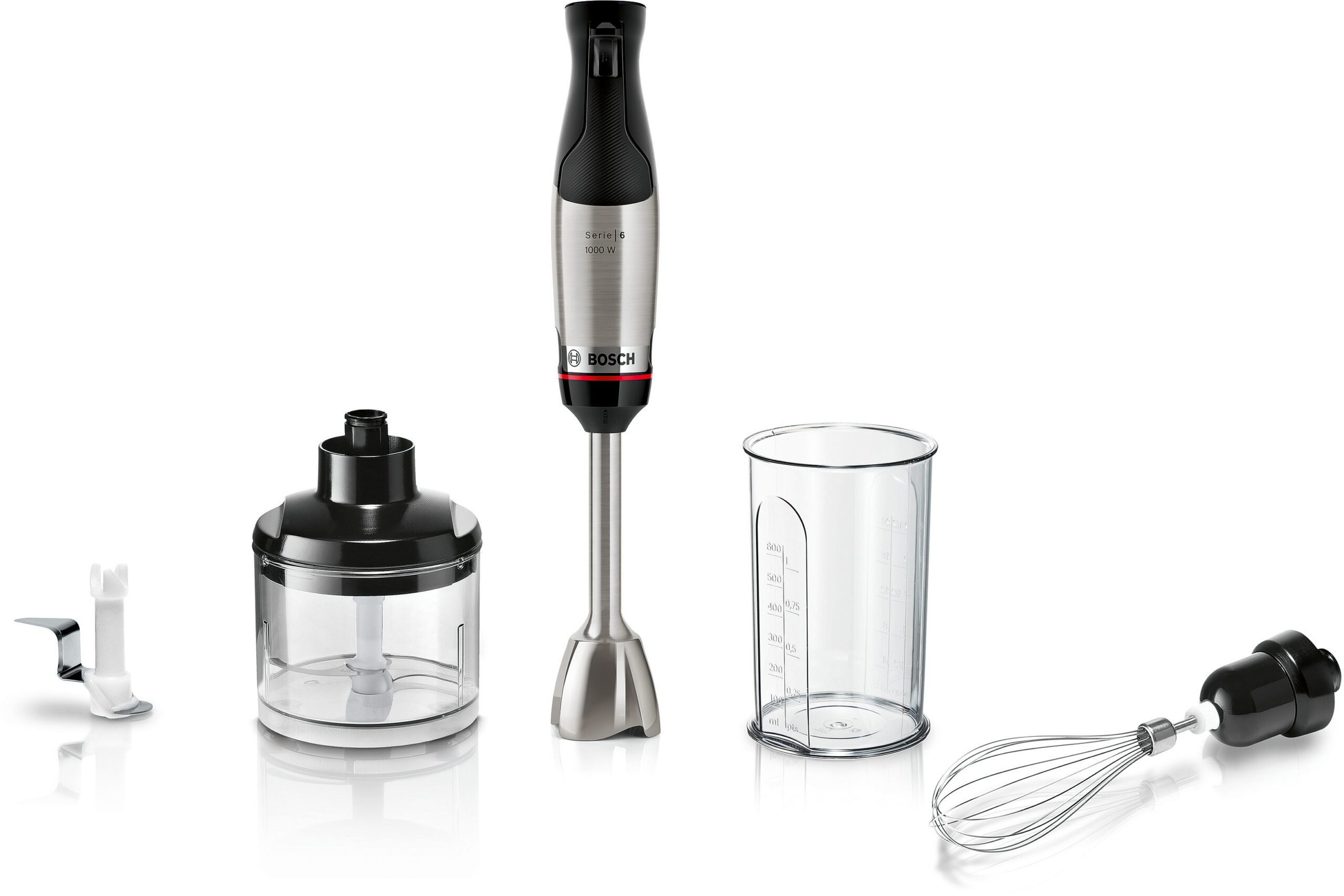 Bosch Serie 6 MSM6M622 blender 0,6 l Keukenblender 1000 W Zwart, Roestvrijstaal