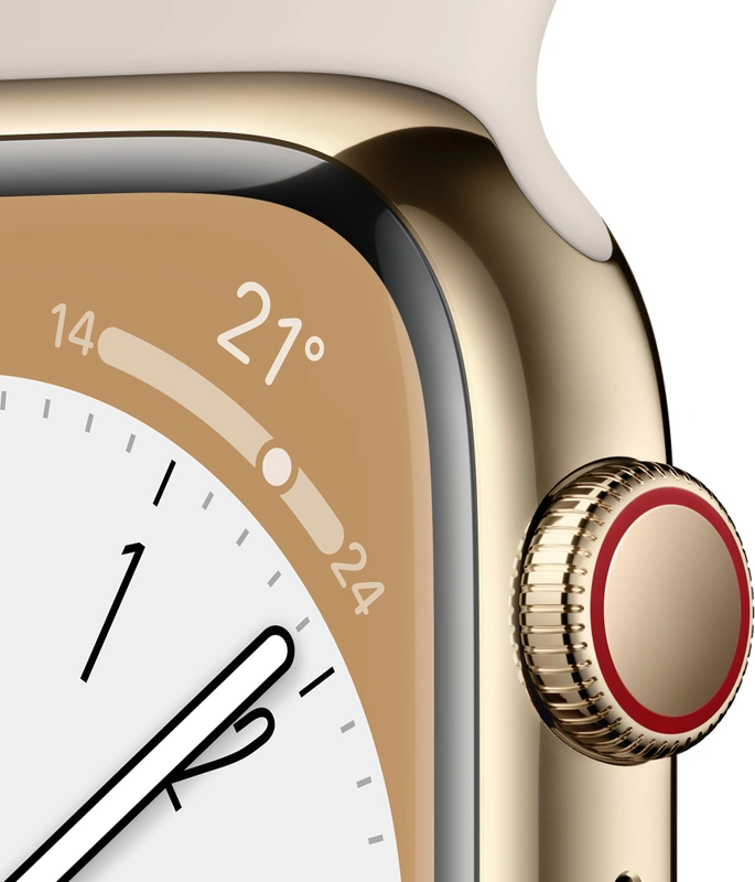 Apple Watch Series 8 4G 45mm Goud RVS - Afbeelding 3