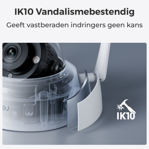 Reolink W437 - 4K Wi-Fi 6 beveiligingscamera, IK10 vandaalbestendig, 5x optische zoom, 2,4/5 GHz wifi, nachtzicht in kleur