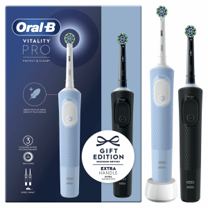 Oral-B Vitality Pro Duo Volwassene Roterende-oscillerende tandenborstel Zwart, Blauw, Wit