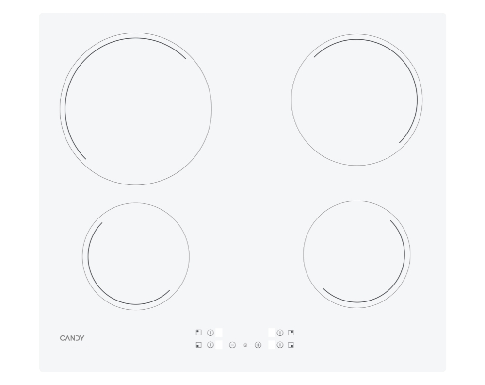 Candy Timeless CH64CCW Wit Ingebouwd Keramisch 4 zone(s)