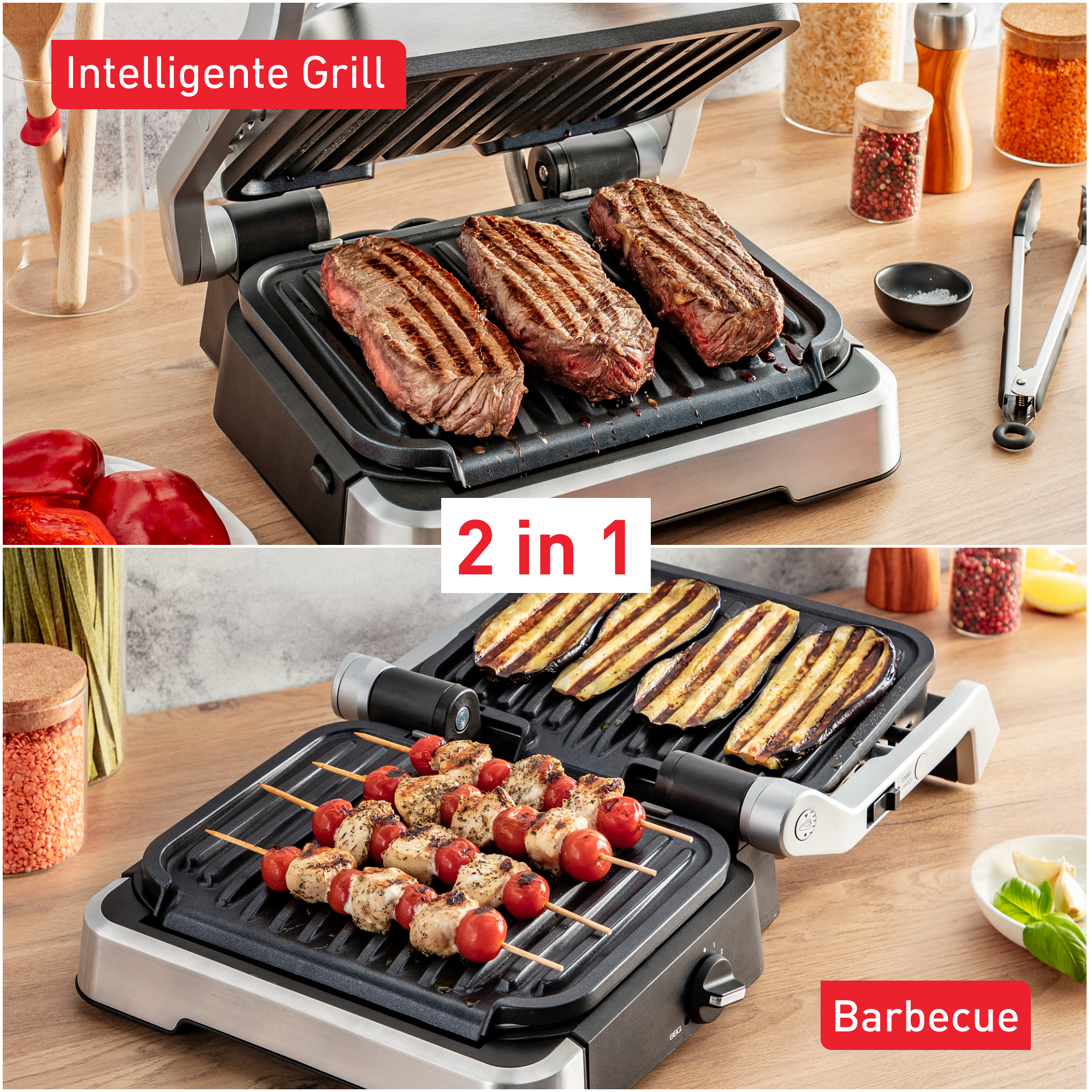 OptiGrill 2-in-1 GC772D10 Intelligente Grill & Barbecue - 9 programma's - Afbeelding 5