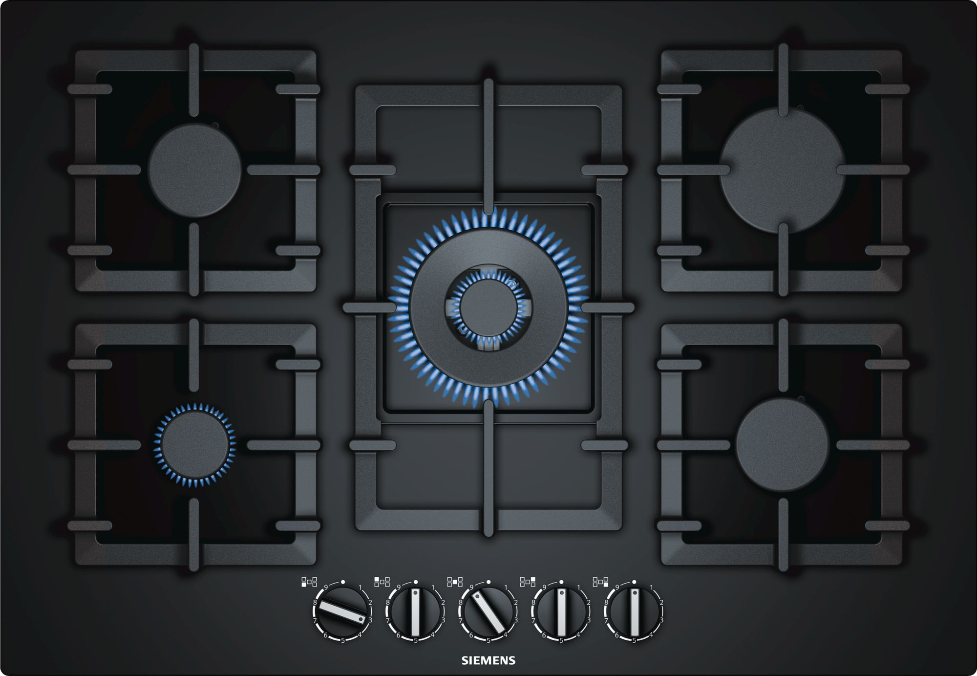 Siemens EP7A6QB90 kookplaat Zwart Ingebouwd Gaskookplaat 5 zone(s)