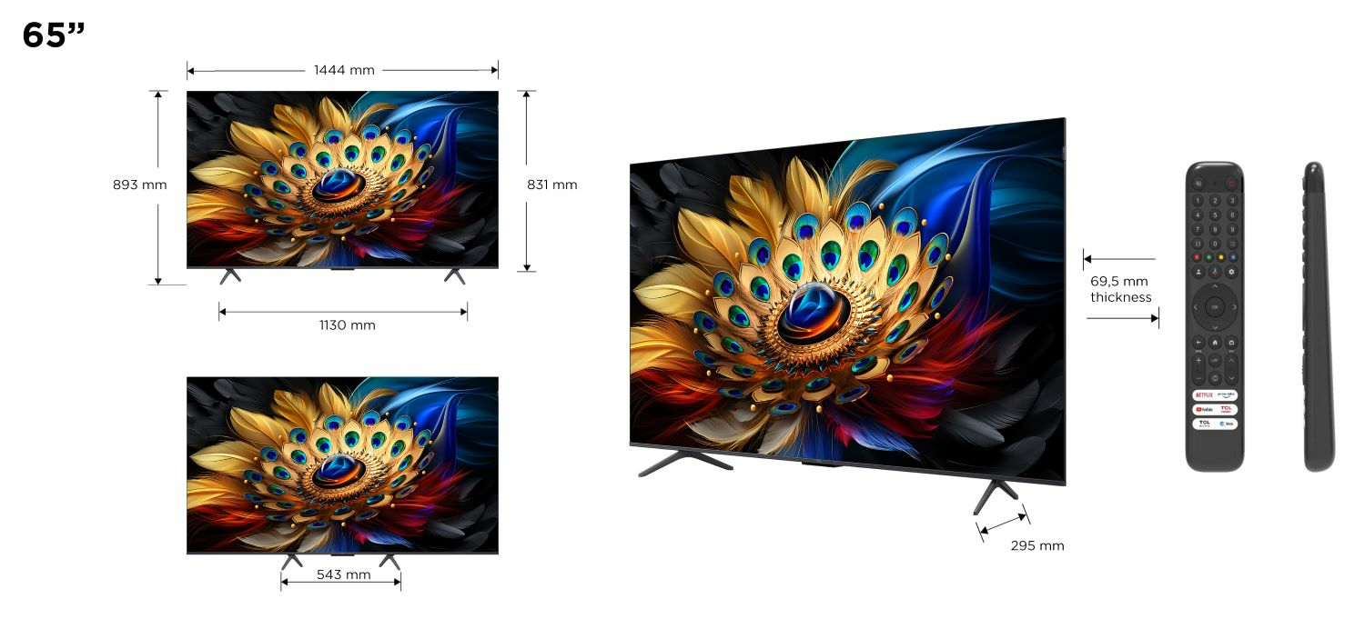 TCL Smart Android QLED+ XXL TV 65C655 (2024) 65″ - Afbeelding 3