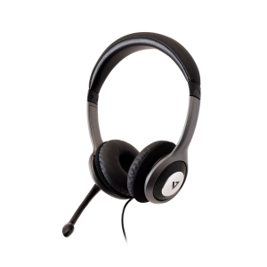 V7 HU521-2EP hoofdtelefoon/headset Bedraad Hoofdband Kantoor/callcenter Zwart, Zilver