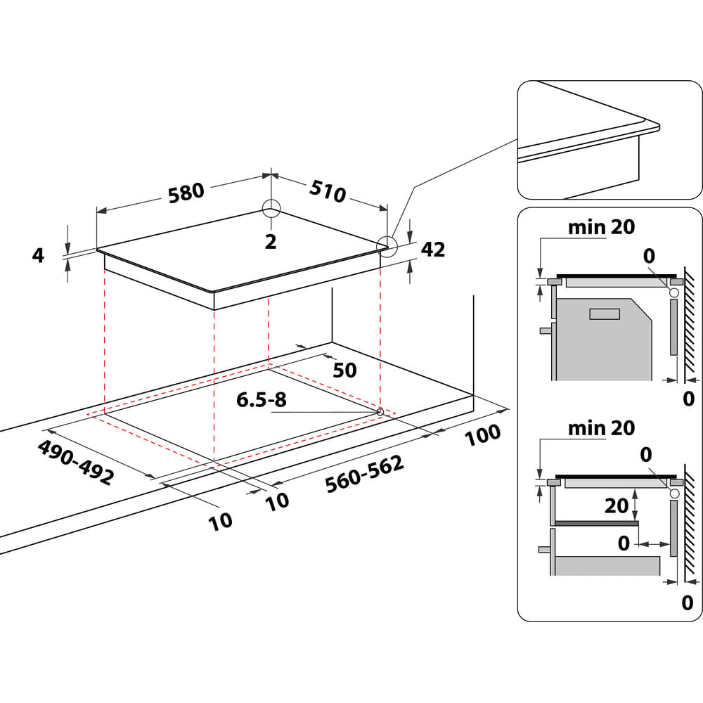 Whirlpool AKT 8130 BA Zwart Ingebouwd Keramisch 4 zone(s) - Afbeelding 2