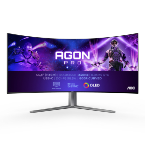 AOC AGON PRO AG456UCZD LED display 114,3 cm (45") 3440 x 1440 Pixels Wide Quad HD OLED Zwart