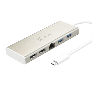 j5create JCD381-N USB Type-C™ Dual HDMI Mini Dock-Ethernet / USB 3.1 HUB / PD2.0