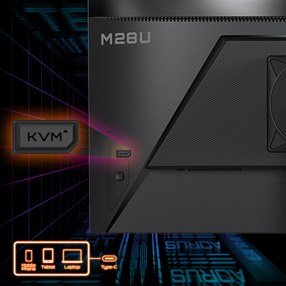 GIGABYTE M28U Arm Edition computer monitor 71,1 cm (28") 3840 x 2160 Pixels 4K Ultra HD LED Zwart - Afbeelding 10