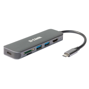 D-Link 6-in-1 USB-C Hub met HDMI/kaartlezer/stroomvoorziening DUB-2327