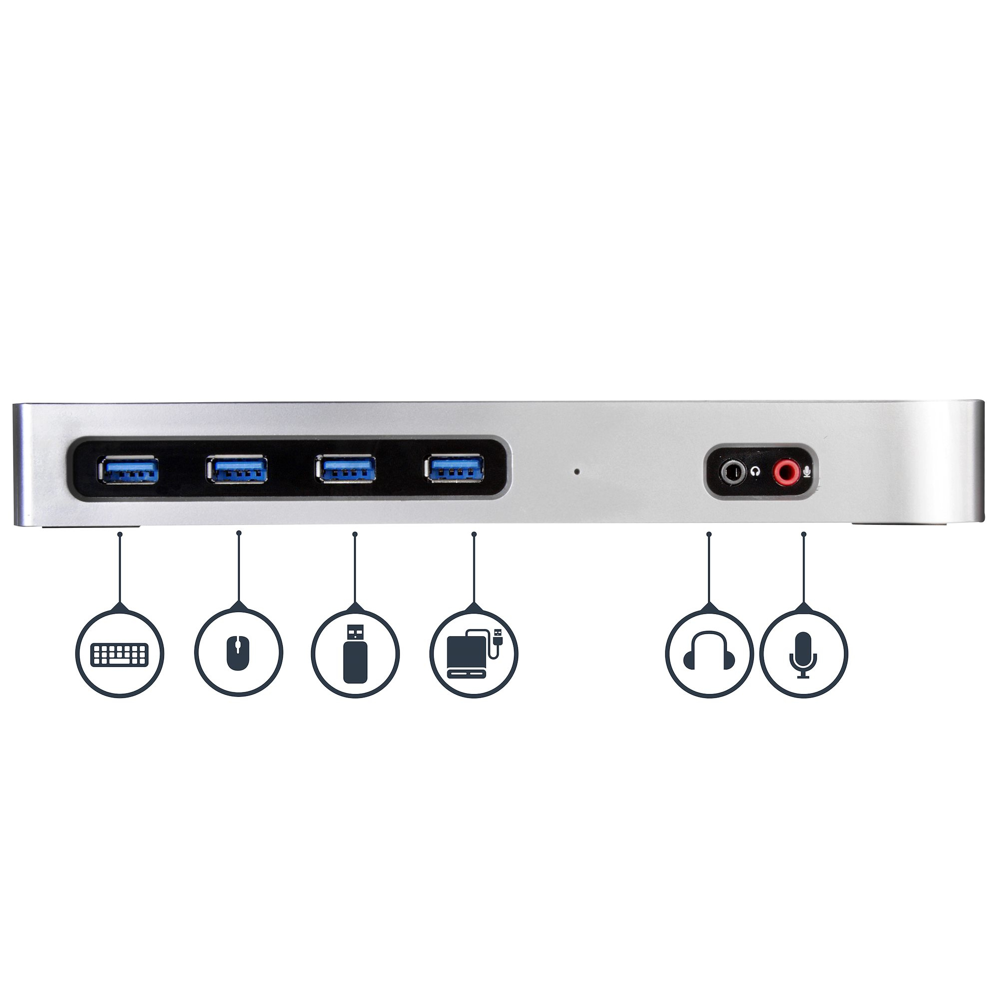 StarTech.com Hybride dual 4K USB-C docking station - met 6x USB 3.0 poorten - USB-A compatibel - Afbeelding 5