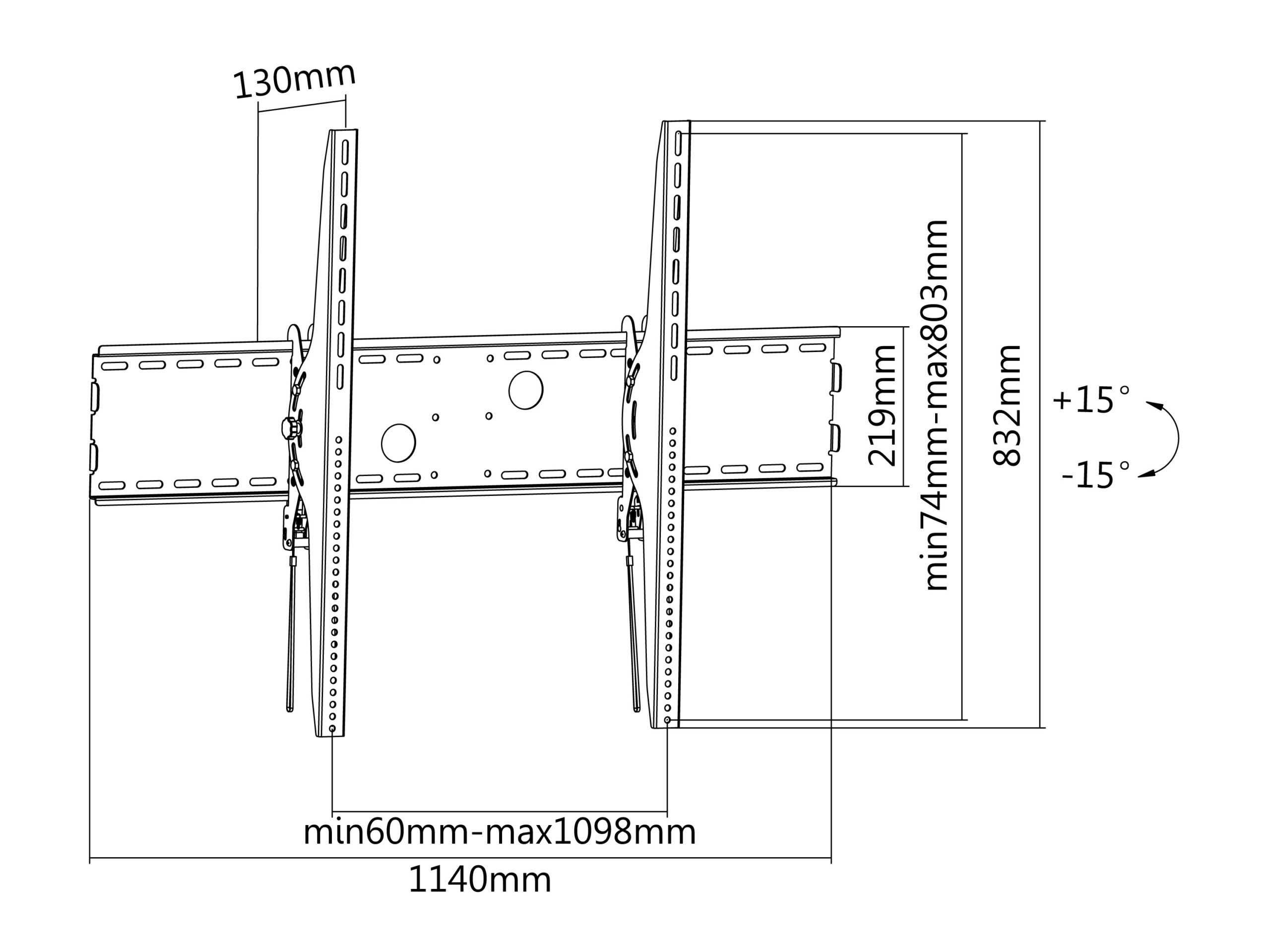 Equip 650322 tv-bevestiging 2,54 m (100") Zwart - Afbeelding 6