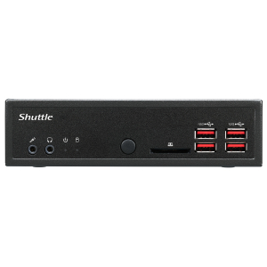 Shuttle XPC slim Barebone DH32U, Intel Pentium Gold 7505, 4x HDMI 2.0b 2x LAN, 2x COM, incl. VESA, , 24/7 permanent gebruik