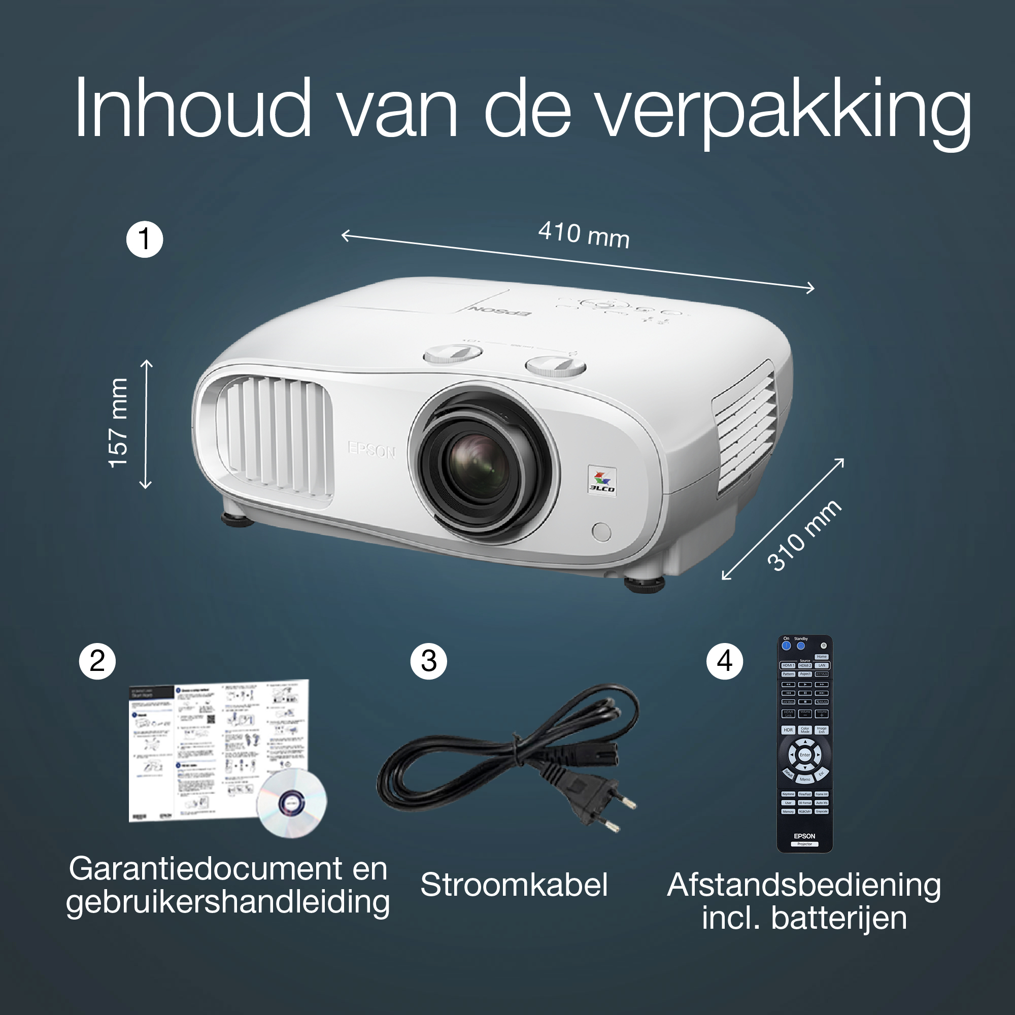 Epson EH-TW7000 4K PRO-UHD-projector, 3000 lumen, scherm van maximaal 500 inch - Afbeelding 3