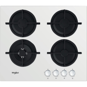 Whirlpool AKT 625/WH Zwart, Wit Ingebouwd 60 cm Gaskookplaat 4 zone(s)