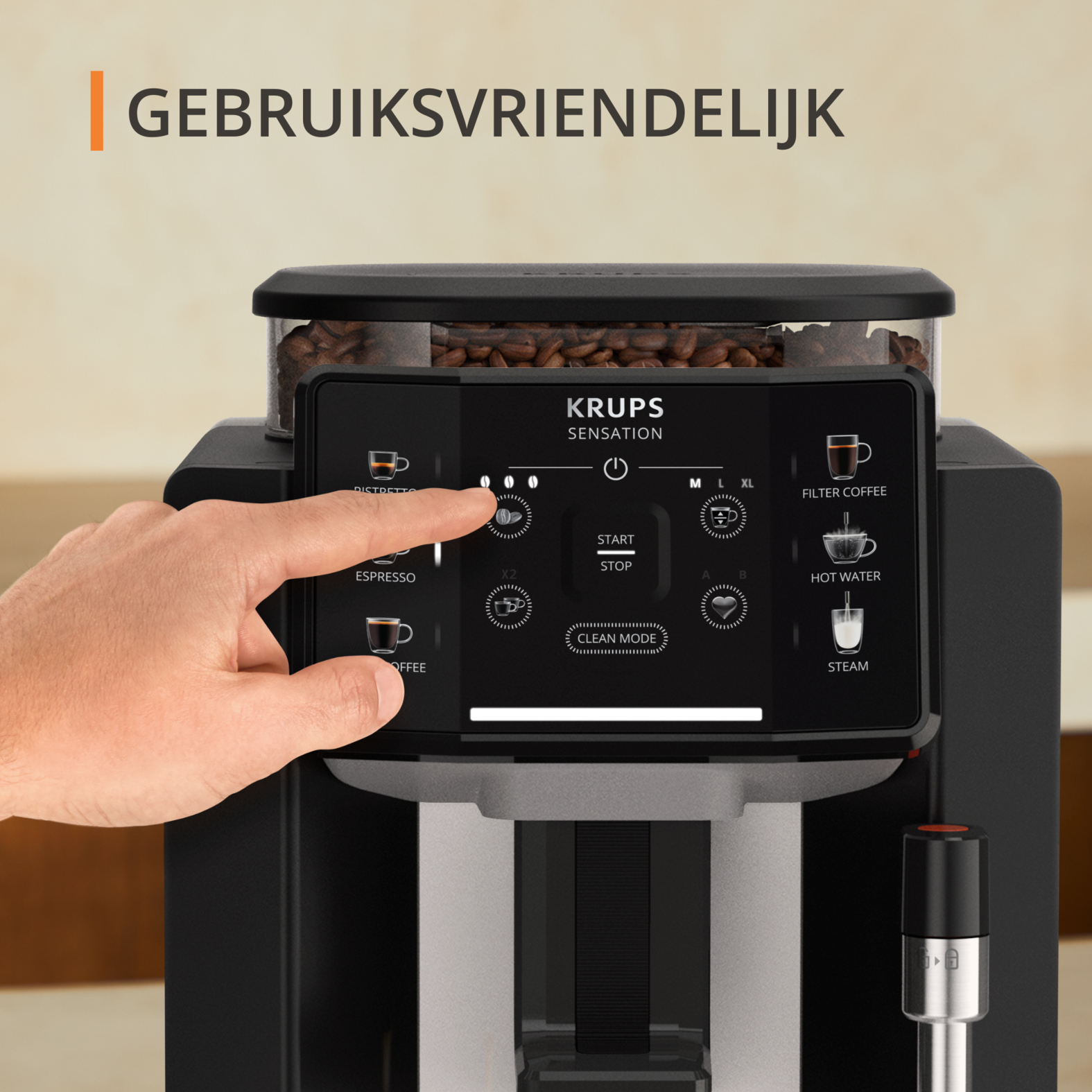 Krups Sensation EA910A EA910A volautomatische espressomachine zwart/nube - Afbeelding 3