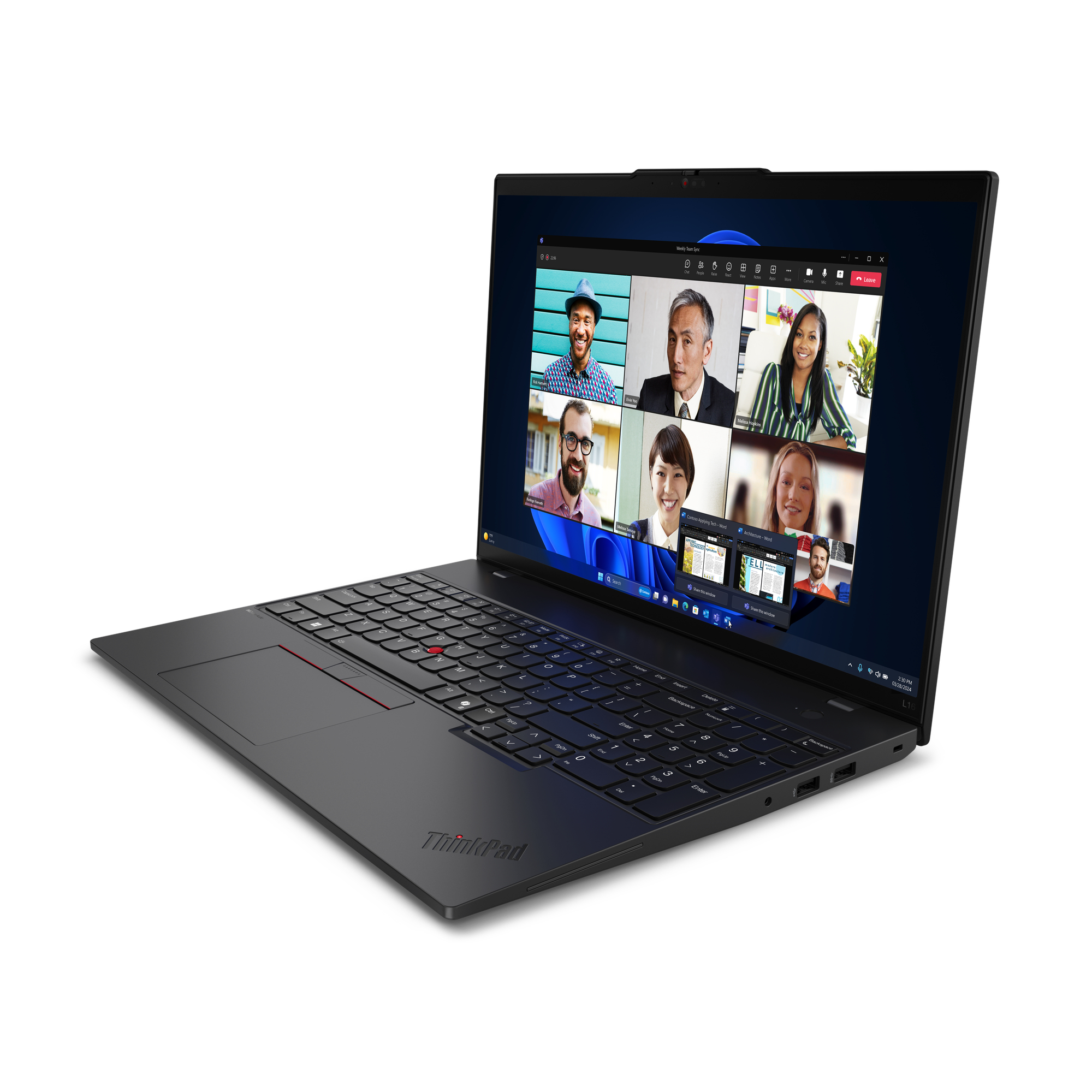 Lenovo ThinkPad L16 Gen 1 (AMD) AMD Ryzen™ 5 PRO 7535U Laptop 40,6 cm (16") WUXGA 16 GB DDR5-SDRAM 512 GB SSD Wi-Fi 6E (802.11ax) Windows 11 Pro Engels Zwart - Afbeelding 4