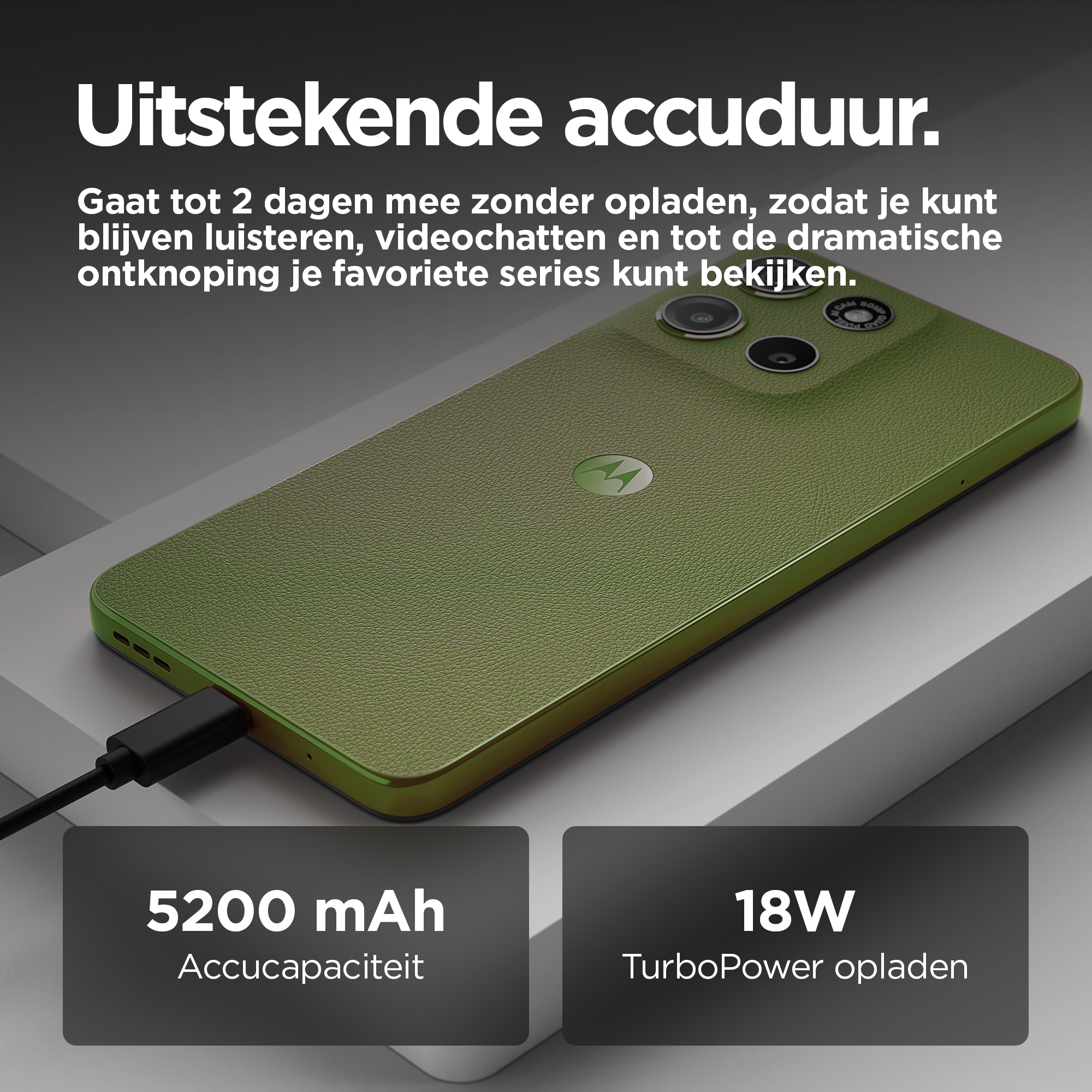 Motorola moto g15 17,1 cm (6.72") Dual SIM Android 15 4G USB Type-C 8 GB 256 GB 5200 mAh Groen - Afbeelding 3