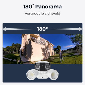 Reolink Floodlight Series F750P - 4K PoE-camera met dubbele lens, 180° panoramisch zicht, krachtige schijnwerpers, slimme detectie