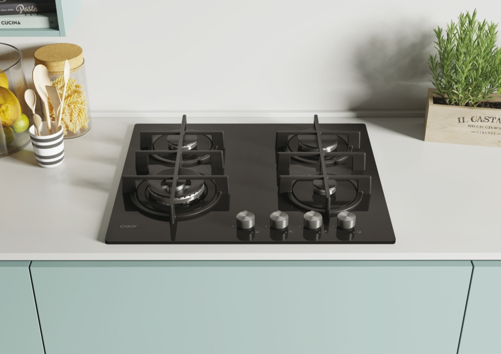 Candy CDK6GF4WEKB Zwart Ingebouwd 59.5 cm Gaskookplaat 4 zone(s) - Afbeelding 4