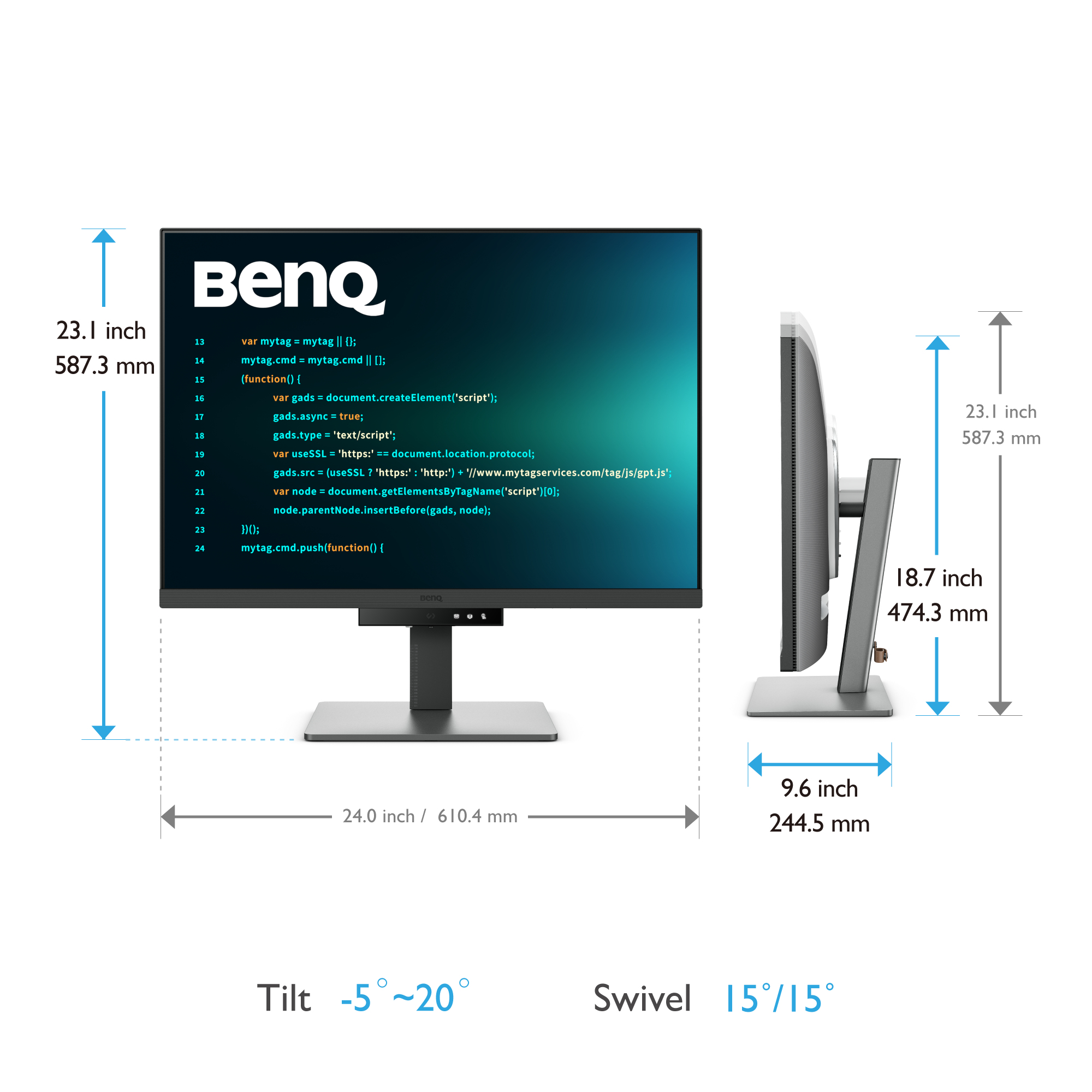 BenQ RD280U computer monitor 71,6 cm (28.2") 3840 x 2560 Pixels 4K Ultra HD Zwart - Afbeelding 5