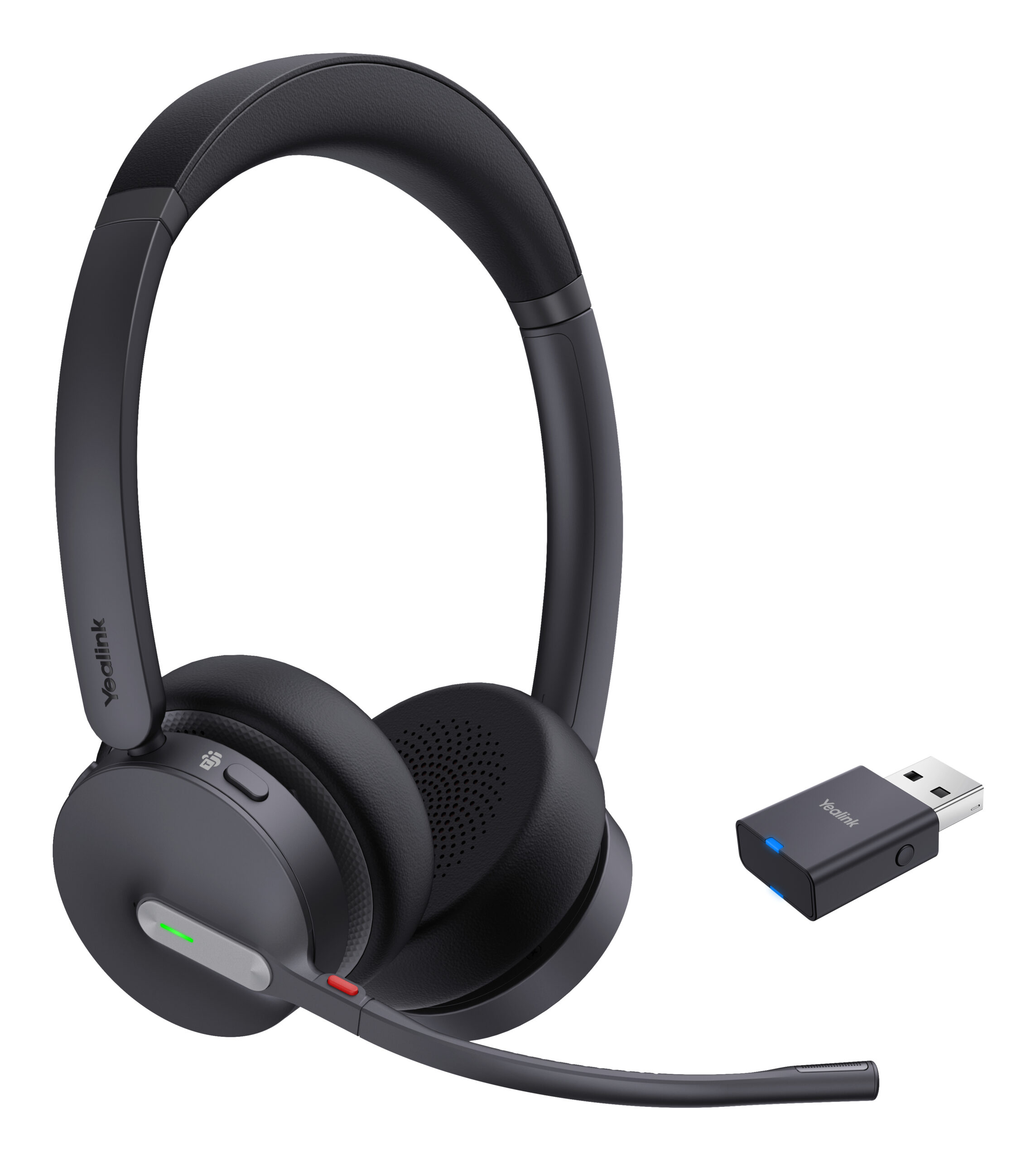 Yealink WH64 Hybrid Dual Teams Headset Draadloos Hoofdband Kantoor/callcenter Micro-USB Bluetooth Zwart