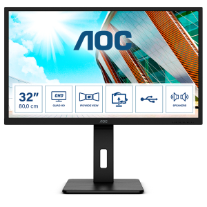 AOC P2 Q32P2 computer monitor 80 cm (31.5") 2560 x 1440 Pixels 2K Ultra HD LED Zwart