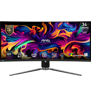 MSI MAG 341CQPDE QD-OLED computer monitor 86,4 cm (34") 3440 x 1440 Pixels UltraWide Quad HD Zwart