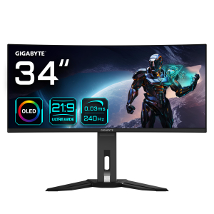 GIGABYTE MO34WQC2 computer monitor 86,4 cm (34") 3440 x 1440 Pixels Wide Quad HD OLED Zwart