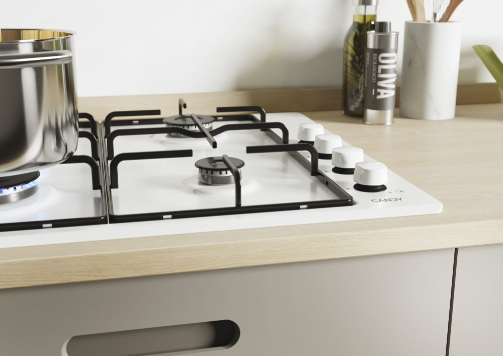 Candy Idea CHW6LWW Wit Ingebouwd 60 cm Gaskookplaat 4 zone(s) - Afbeelding 5