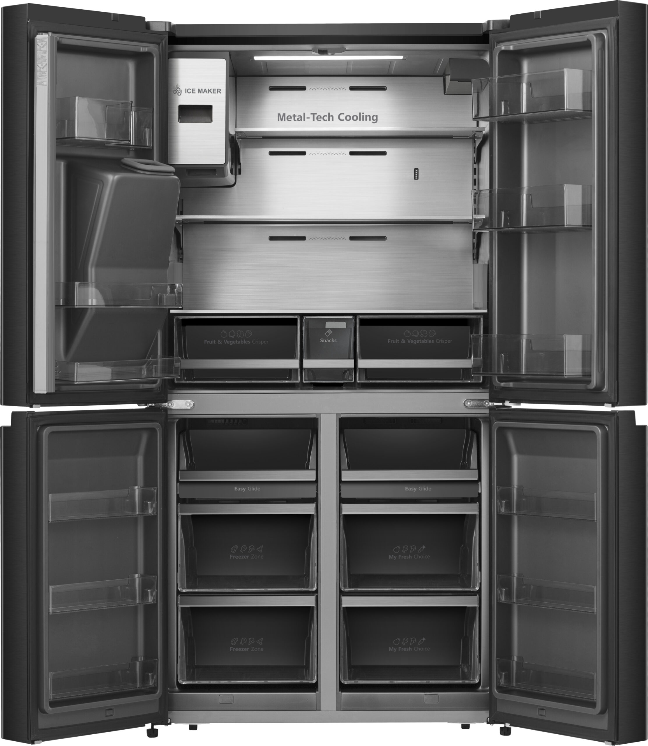 Hisense RQ760N4IFE amerikaanse koelkast Vrijstaand 577 l E Zwart - Afbeelding 8