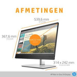 HP Mini-in-One 24 computer monitor 60,5 cm (23.8") 1920 x 1080 Pixels Full HD LED Zwart