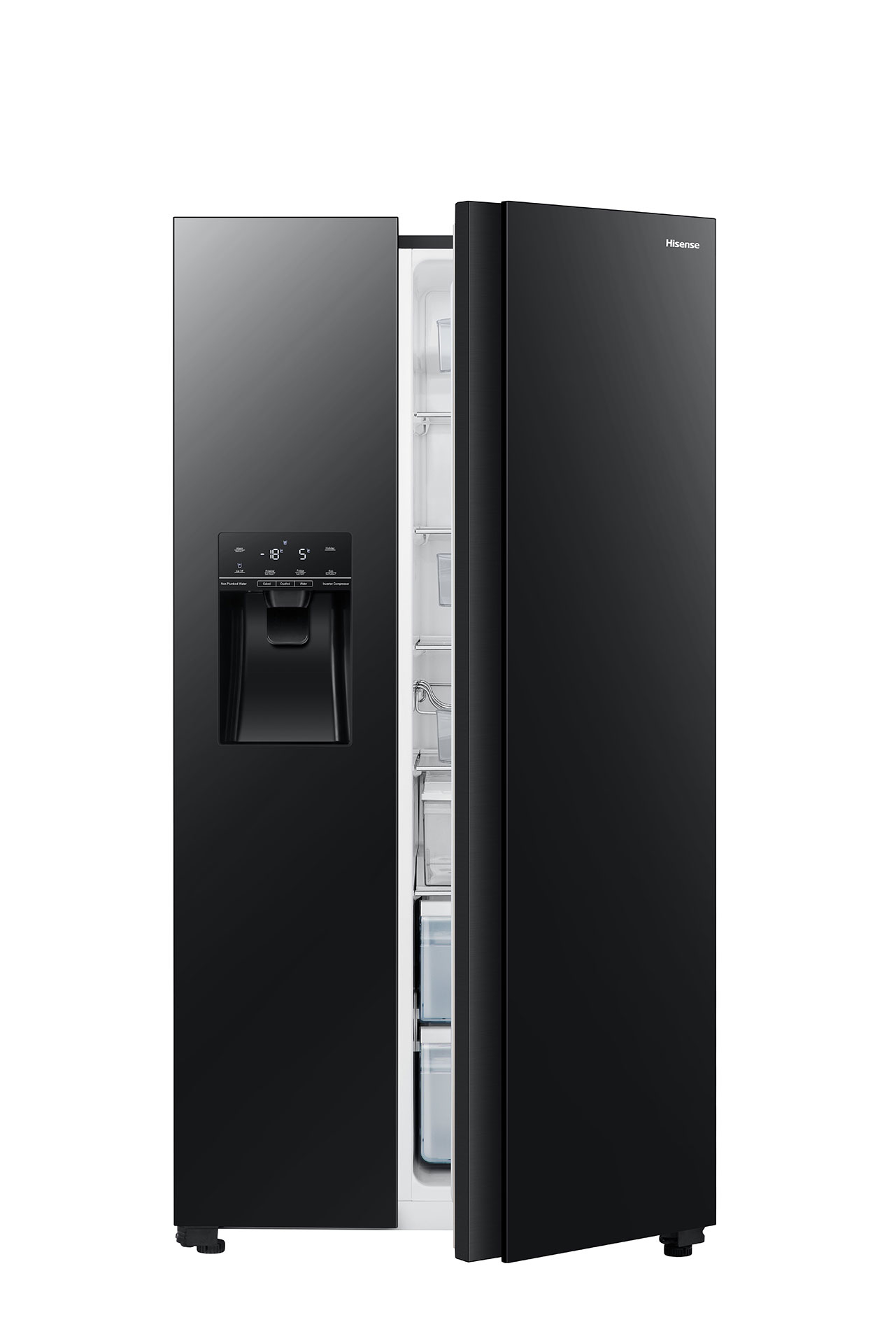 Hisense RS694N4GBE amerikaanse koelkast Vrijstaand 562 l E Zwart - Afbeelding 5