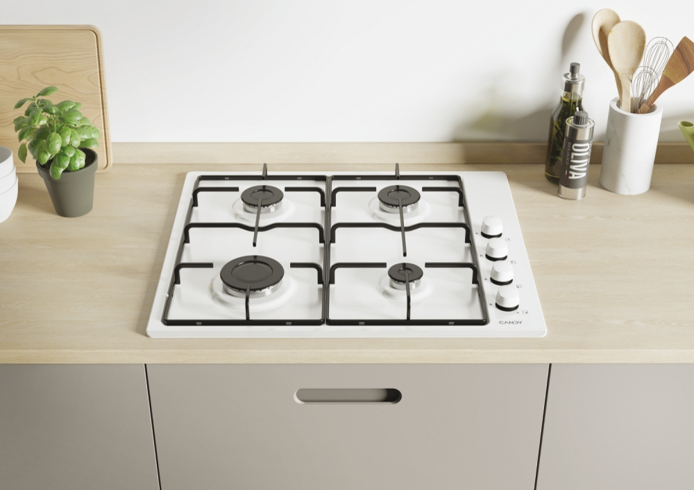 Candy Idea CHW6LWW Wit Ingebouwd 60 cm Gaskookplaat 4 zone(s) - Afbeelding 2