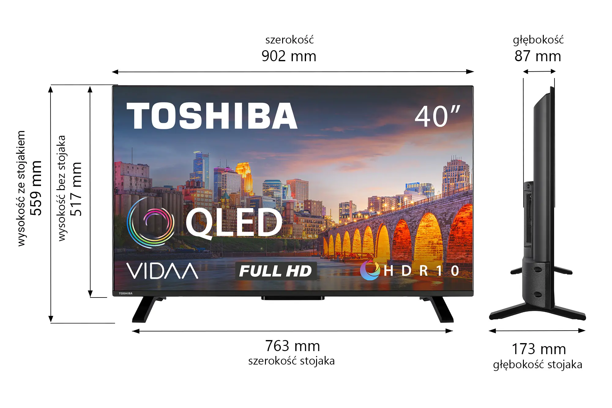 Full HD Smart QLED+ TV Toshiba 40QV2F63DG (2025) 40" - Afbeelding 11