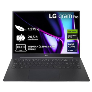 LG Gram Pro 16Z90SP-A.AP7BG laptop Intel Core Ultra 7 155H 40,6 cm (16") WQXGA+ 32 GB LPDDR5x-SDRAM 2 TB SSD NVIDIA GeForce RTX 3050 Wi-Fi 6E (802.11ax) Windows 11 Pro Zwart