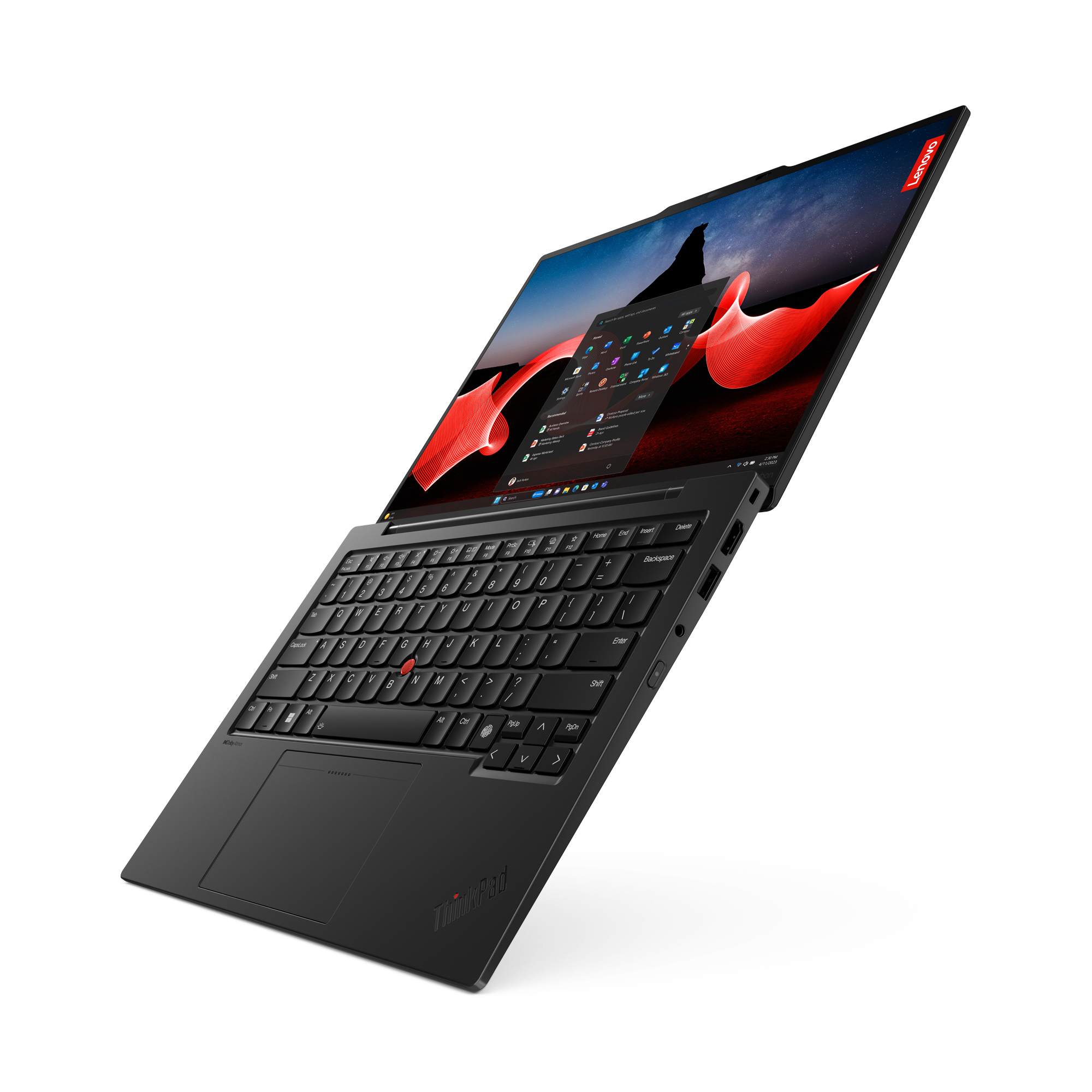 Lenovo ThinkPad X1 Carbon Gen 12 Intel Core Ultra 7 155U Laptop 35,6 cm (14") WUXGA 32 GB LPDDR5x-SDRAM 1 TB SSD Wi-Fi 6E (802.11ax) Windows 11 Pro Engels Zwart